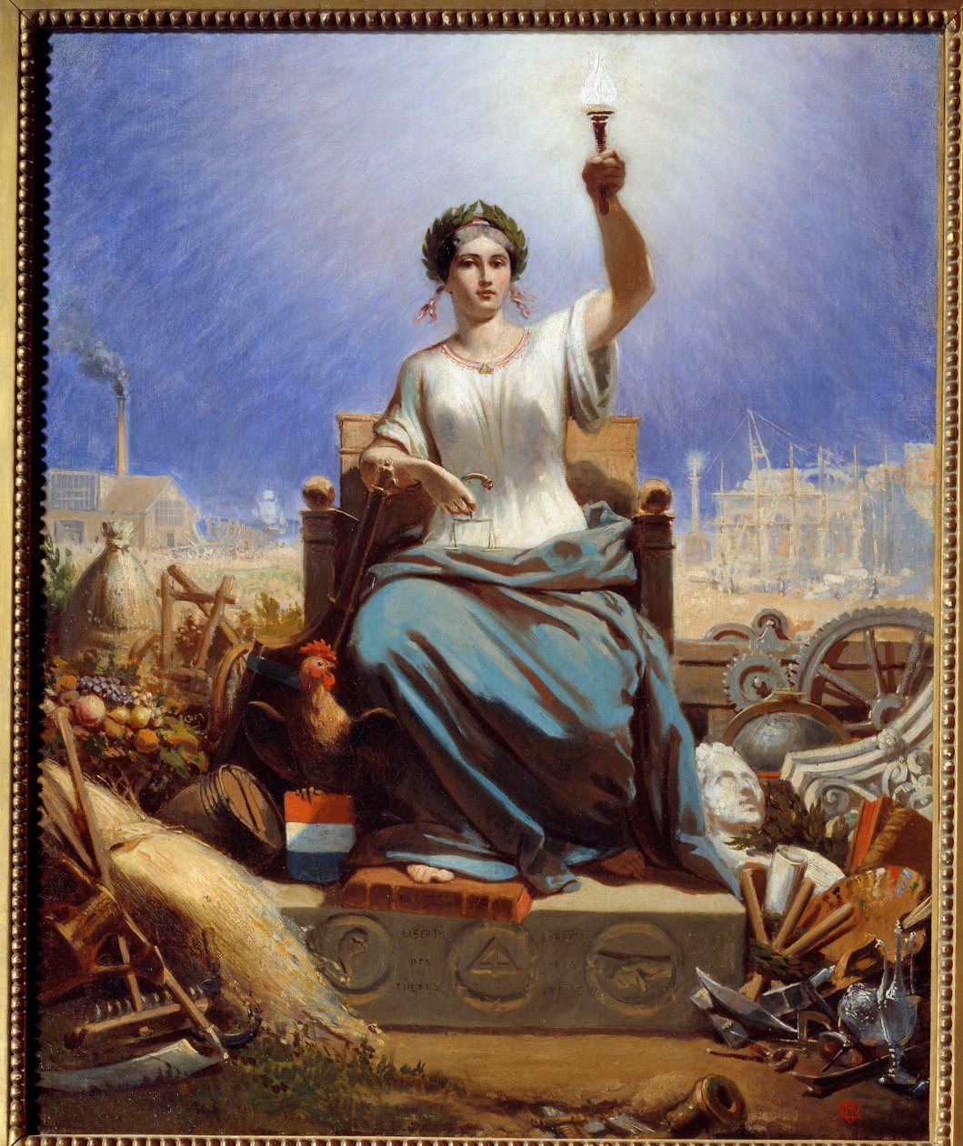 Francie osvětluje svět. Alegorie. Obraz Janet Lange (1815 - 1872) od Ange Louis Janet