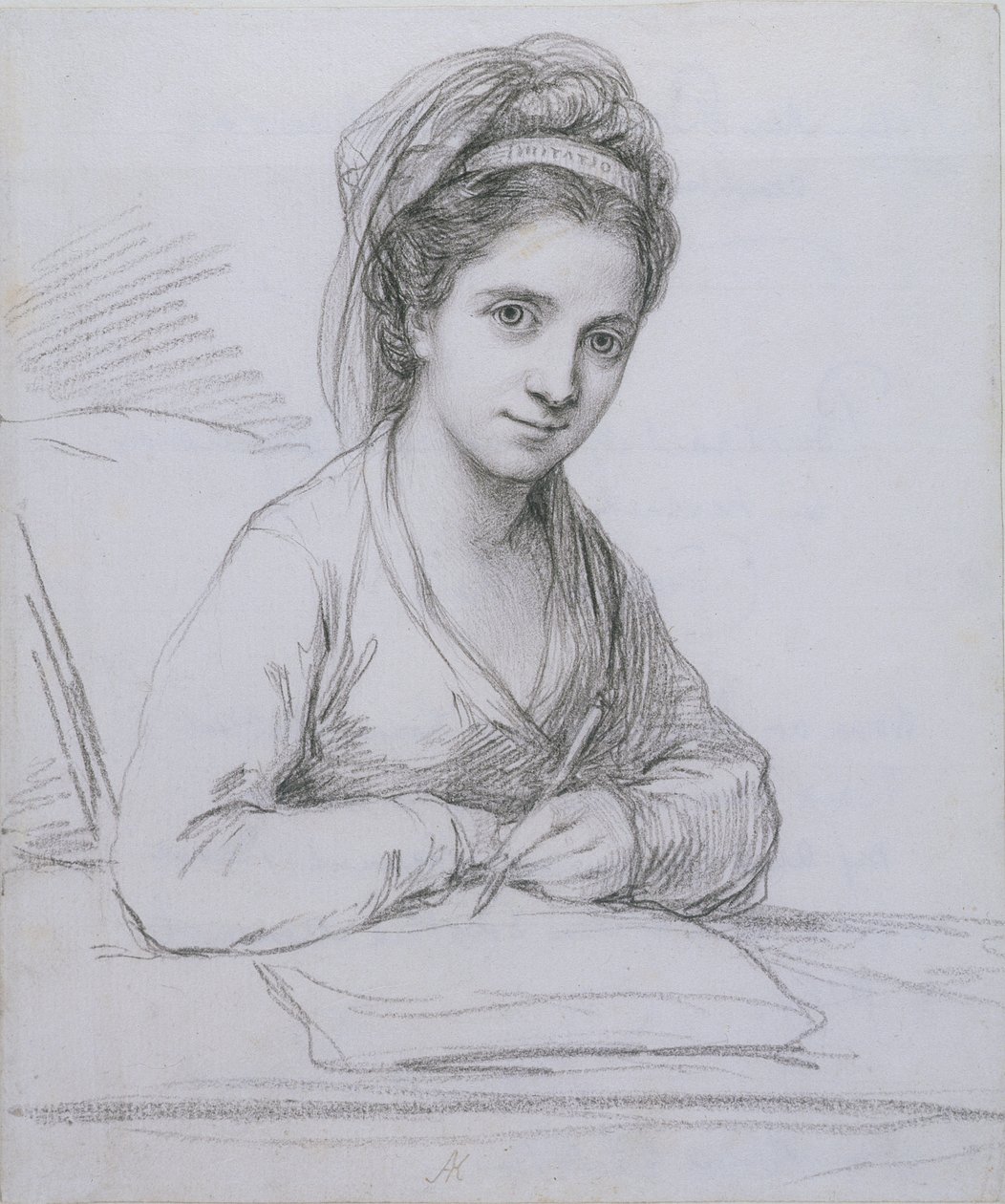 Autoportrét (grafit na položený papír) od Angelica Kauffmann