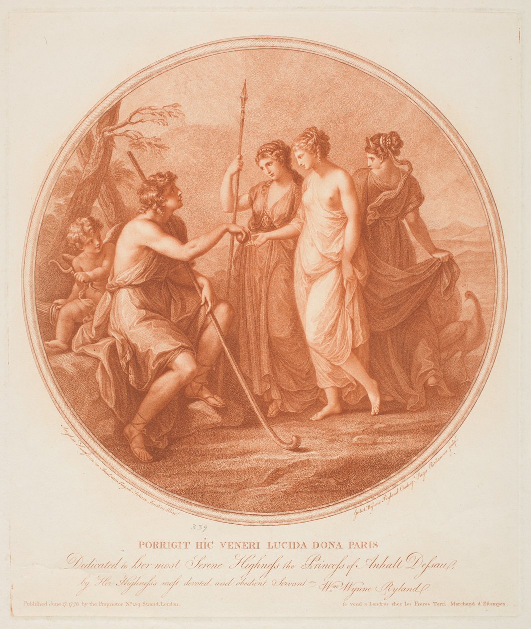 Soud z Paříže od Angelica (after) Kauffman
