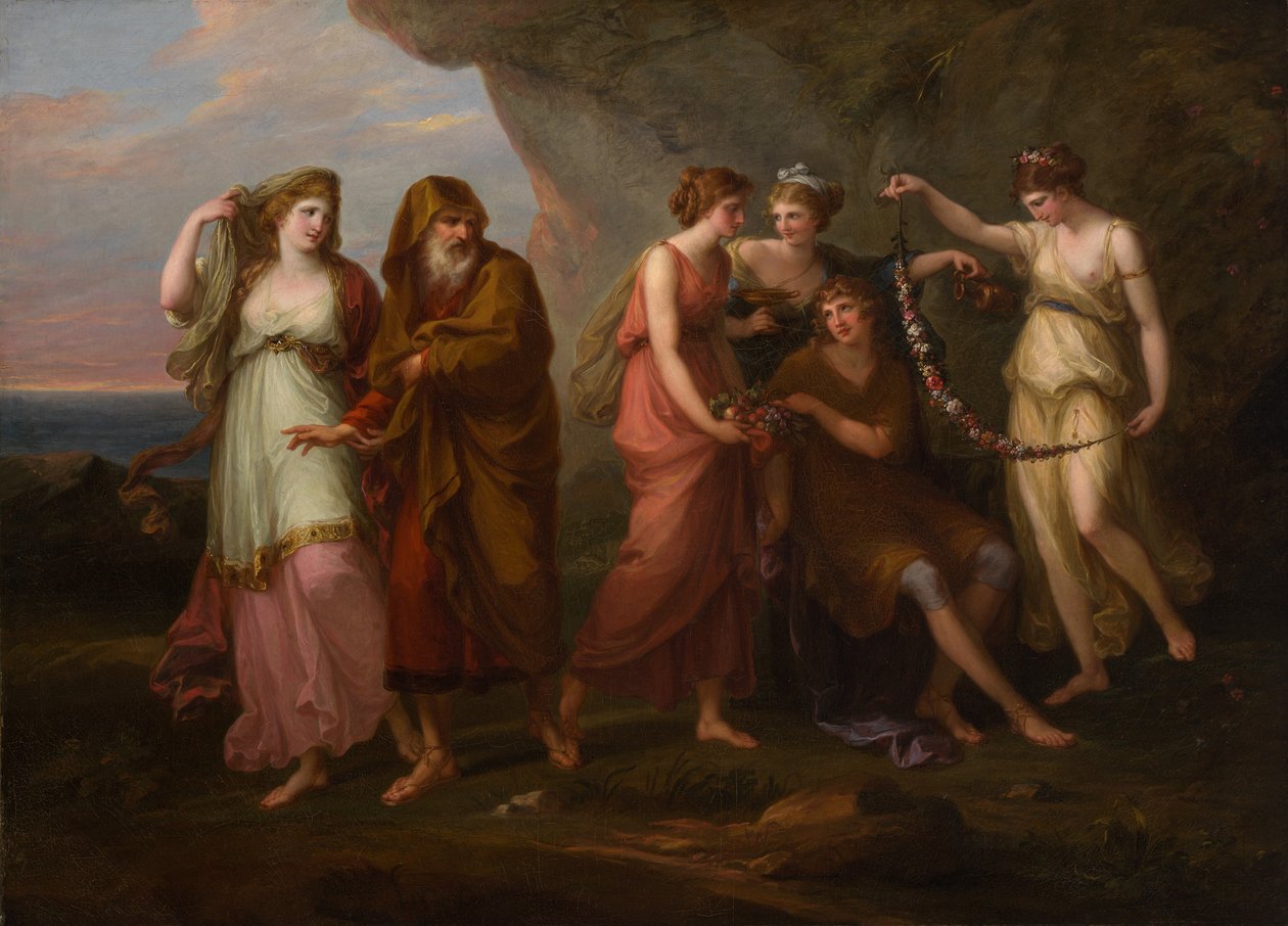 Telemachus a nymfy Calypso, 1782. od Angelica Kauffman