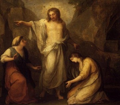Kristus se zjevuje Martě a Marii Magdaléně od Angelica Kauffmann