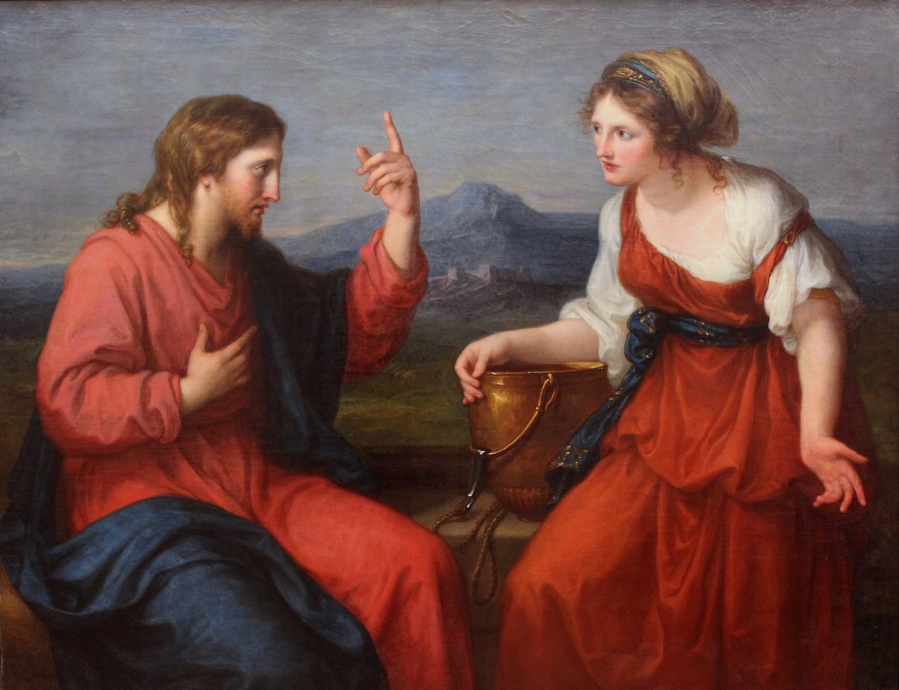 Kristus a Samaritánka od Angelica Kauffmann