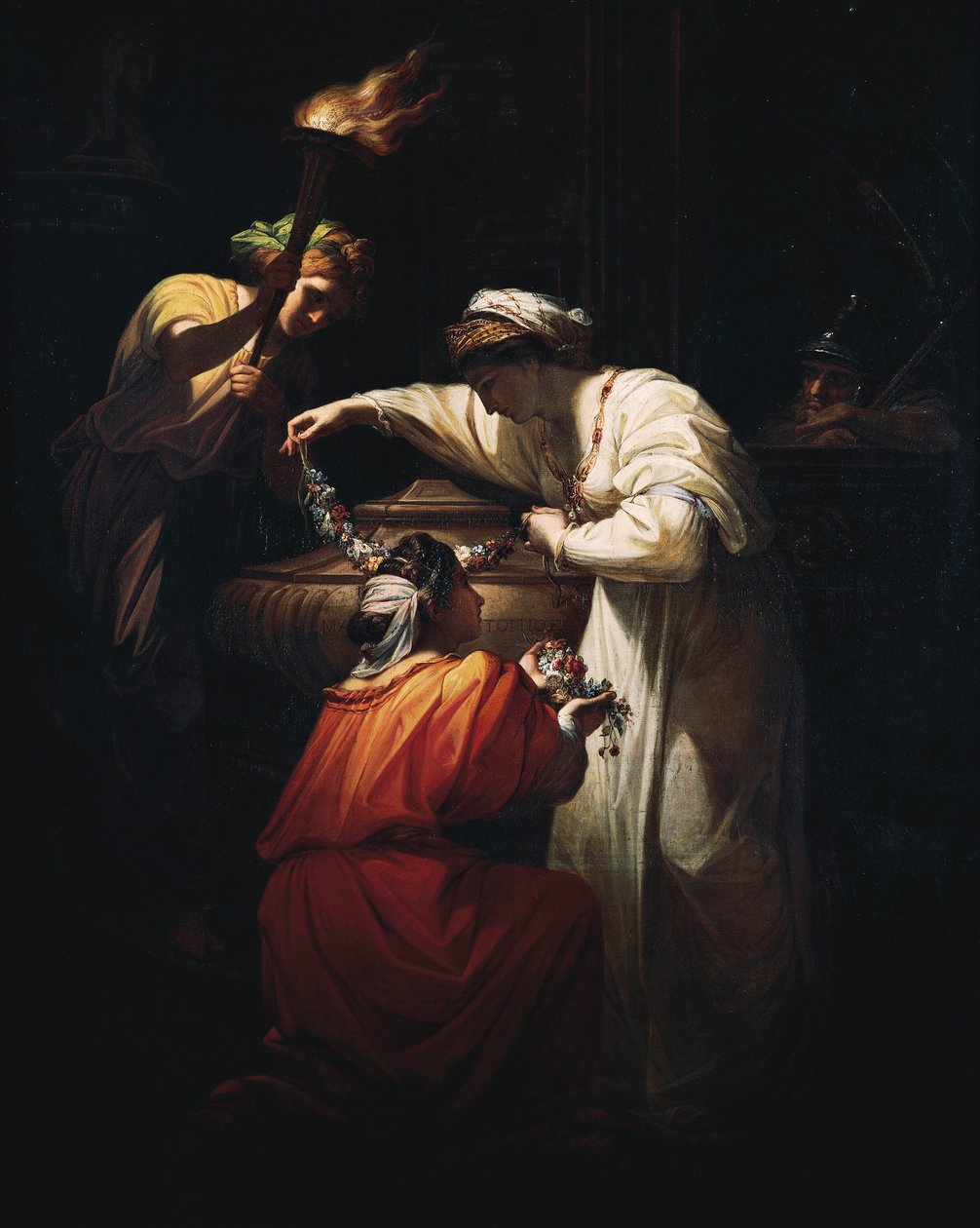 Kleopatra zdobí hrob Marka Anthonyho, Angelica Kauffmann (1741-1807), olej na plátně od Angelica Kauffmann
