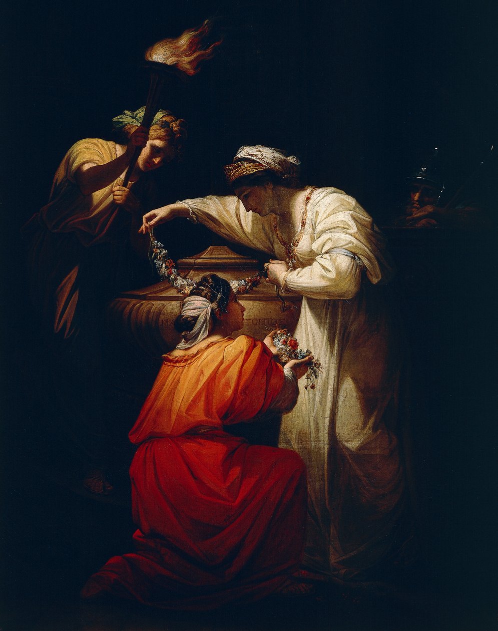 Kleopatra zdobící hrobku Marka Antonia od Angelica Kauffmann