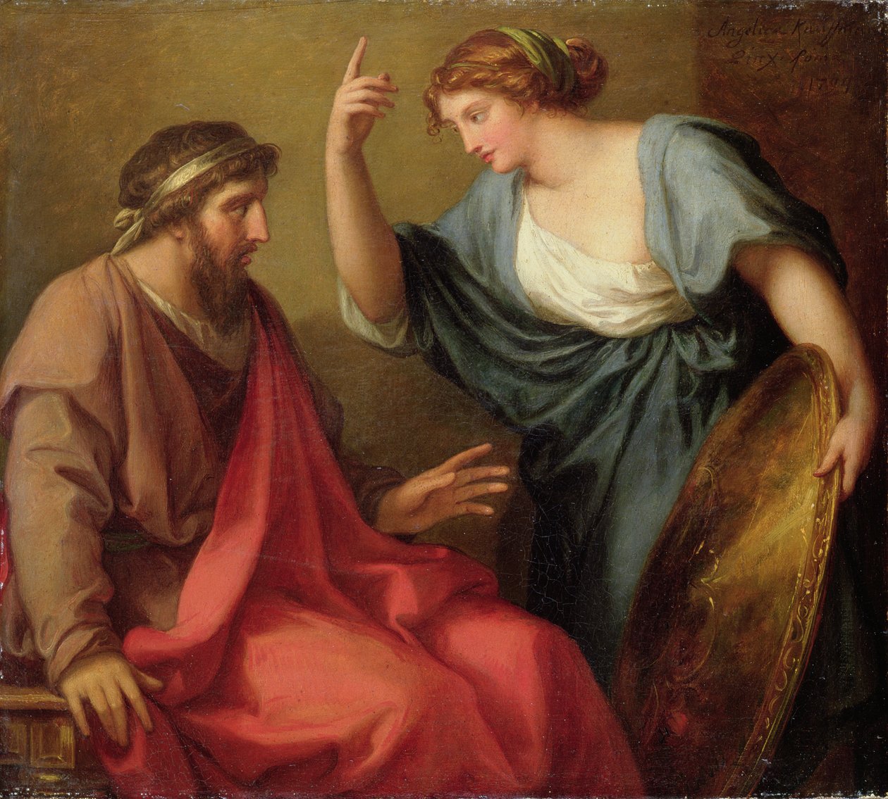 Egeria předává Numovi Pompiliovi svůj štít, 1794 od Angelica Kauffmann