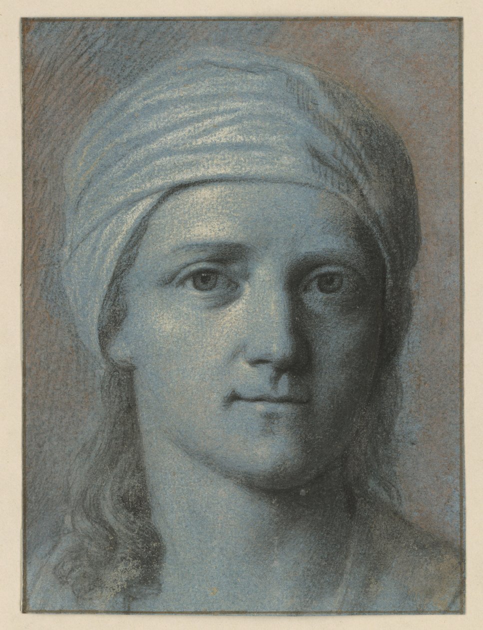 Hlava ženy zepředu, s turbánem od Angelica Kauffmann