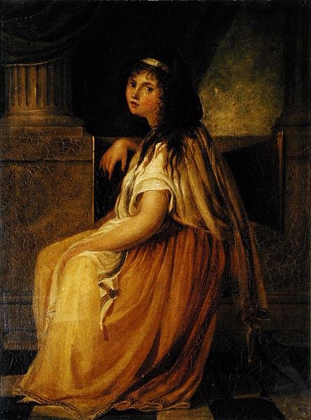 Lady Hamiltonová (asi 1765-1815) v kostýmu pro své „řecké postoje“ (olej na plátně) od Angelica Kauffmann