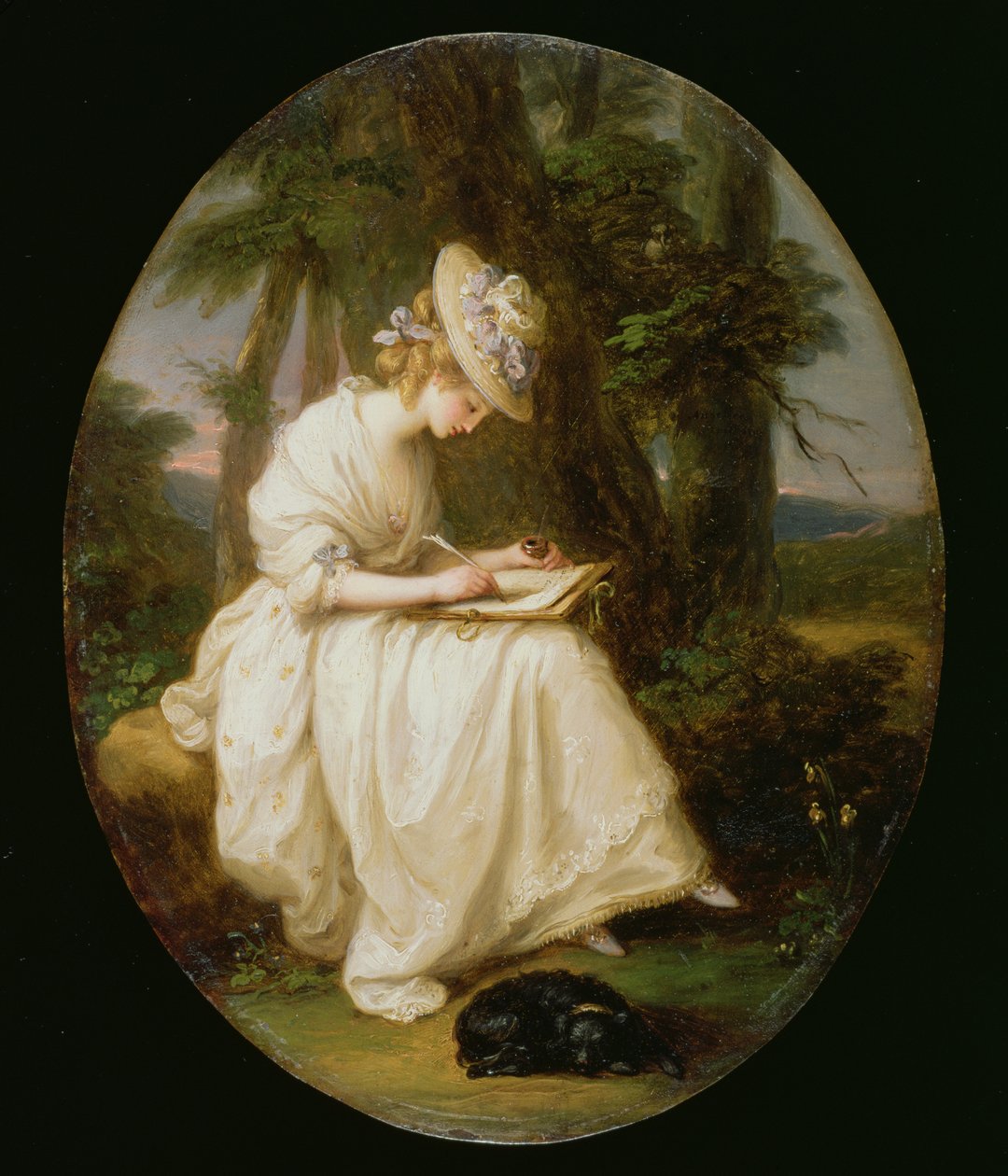 Louisa Hammond (olej na mědi) od Angelica Kauffmann
