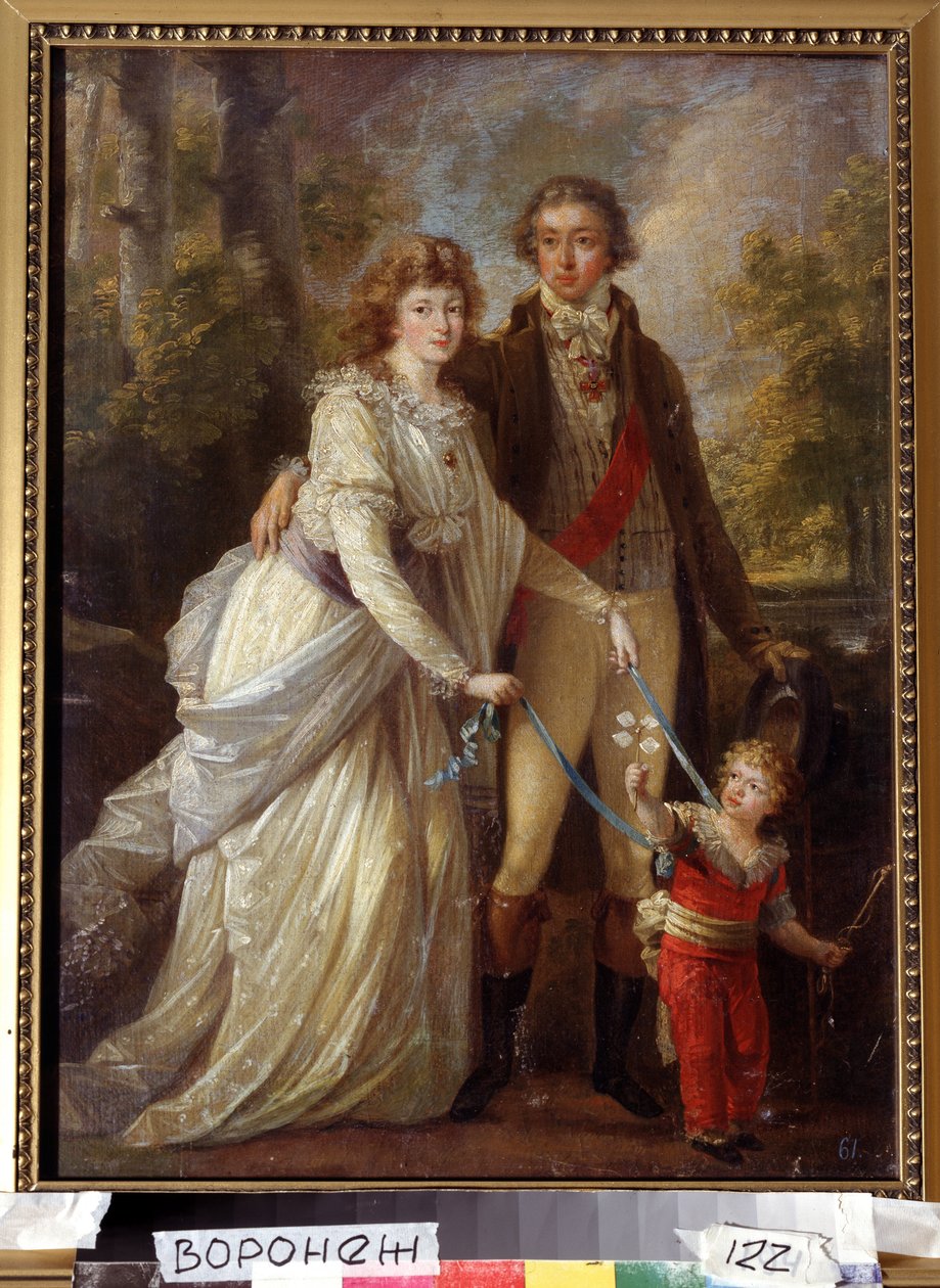 ""Rodinný portrét"" Rodina švýcarské šlechty, dítě drží matka se stuhami. Obraz Angeliky Kauffmann (Angelica Kauffmann od Angelica Kauffmann