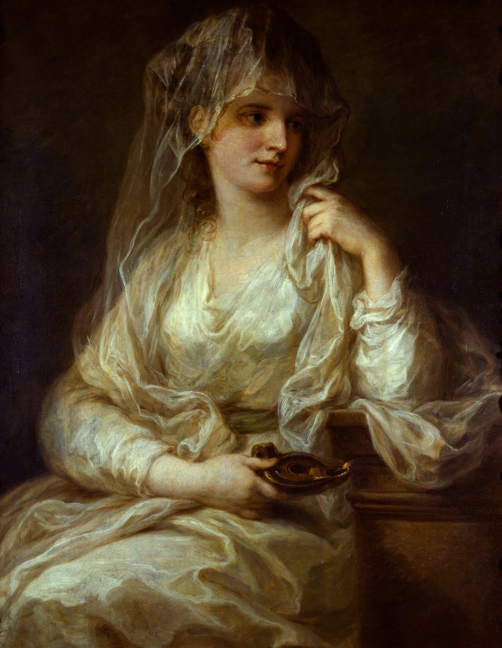 Portrét dámy jako vestálky - obraz Angeliky (Angeliky) Kauffmannové (1741-1807), olej na plátně od Angelica Kauffmann