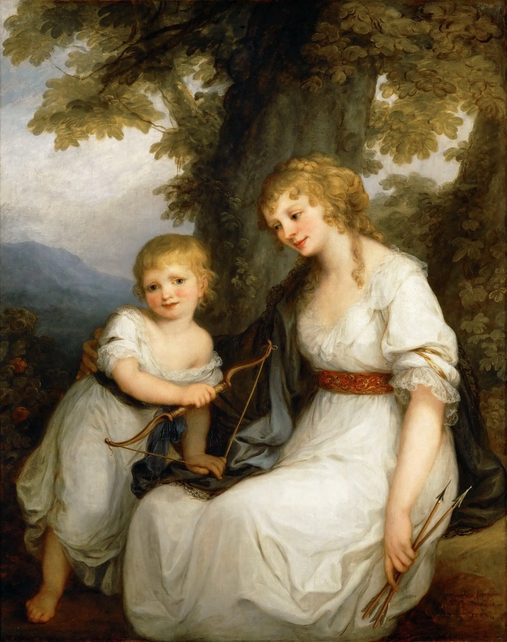 Portrét Barbary Juliane von Krüdener 1764-1824 se svým synem Paulem od Angelica Kauffmann