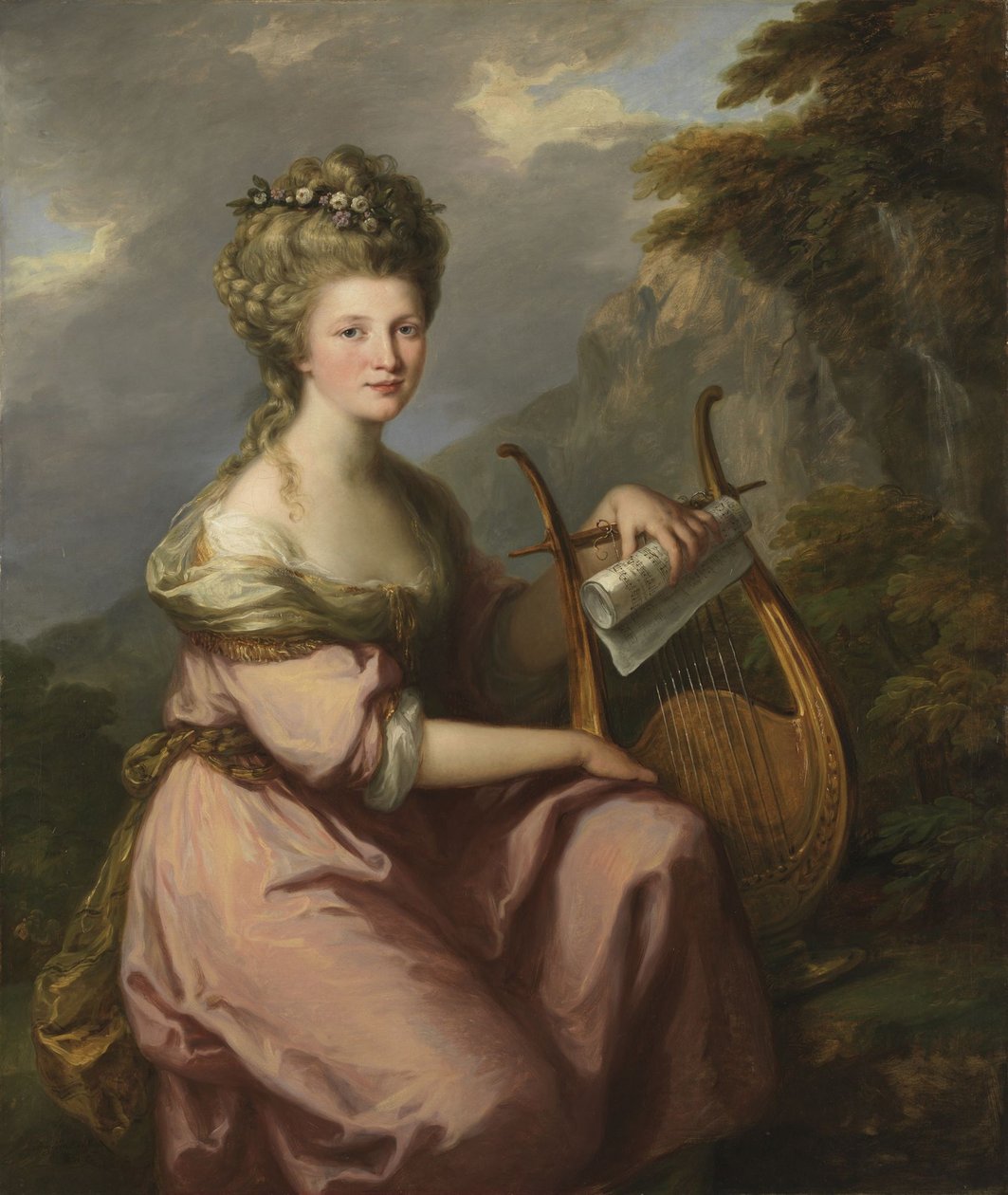 Portrét Sarah Harropové (paní Batesové) jako múzy od Angelica Kauffmann