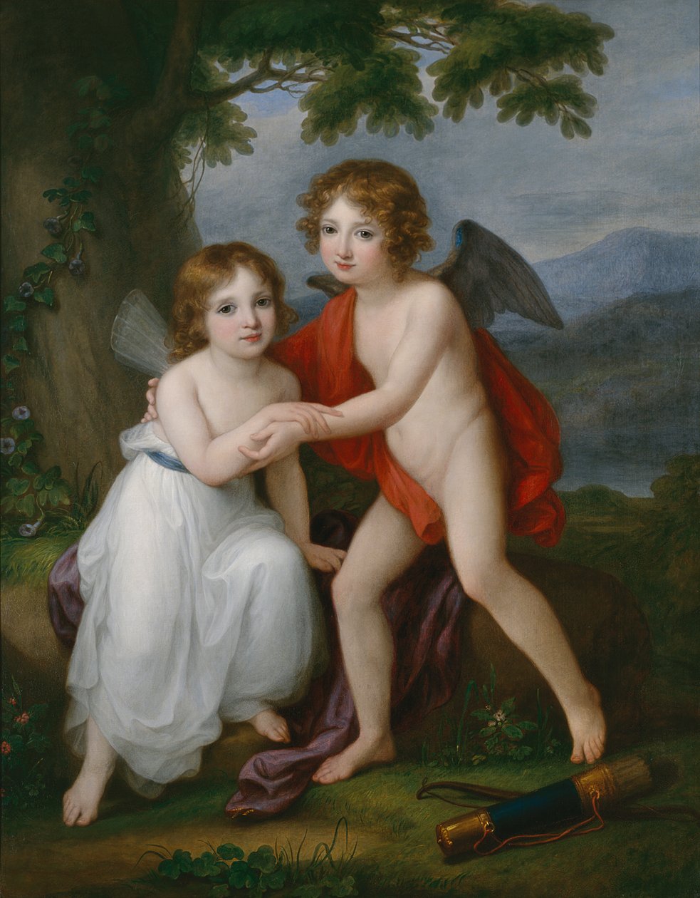 Portrét sourozenců Plymouthových jako Amor a Psyche, 1795 od Angelica Kauffmann
