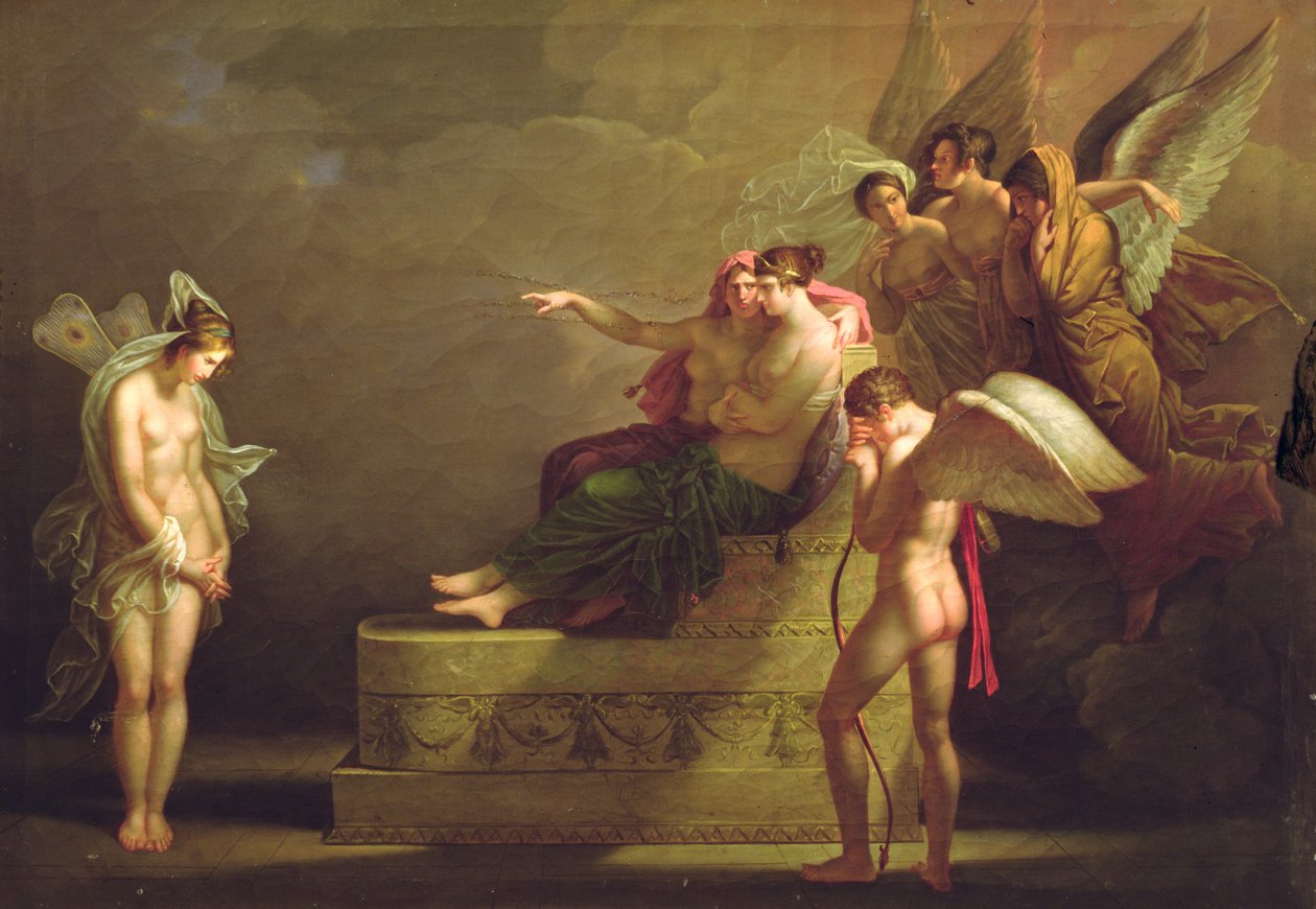 Scéna z legendy Amour and Psyche od Angelica Kauffmann