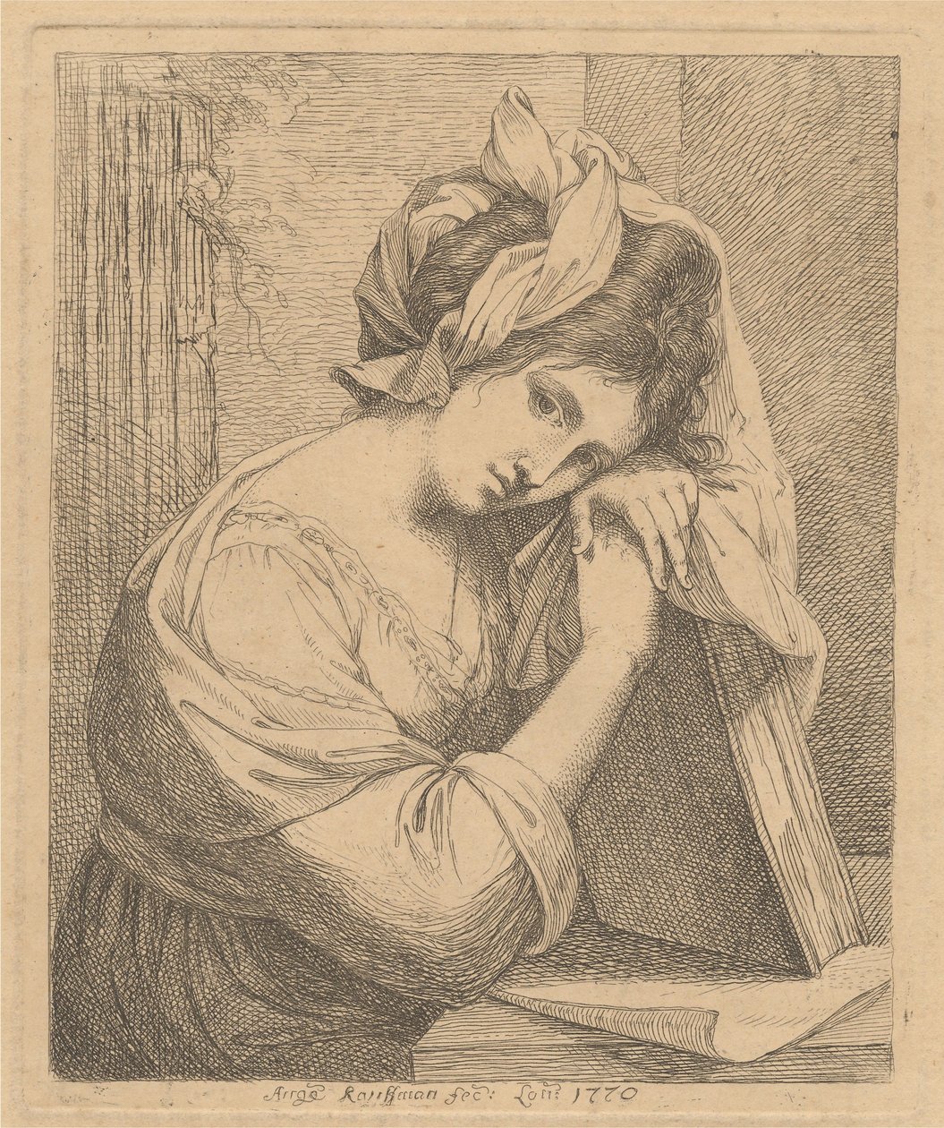 Mladá žena v zamyšlení od Angelica Kauffmann