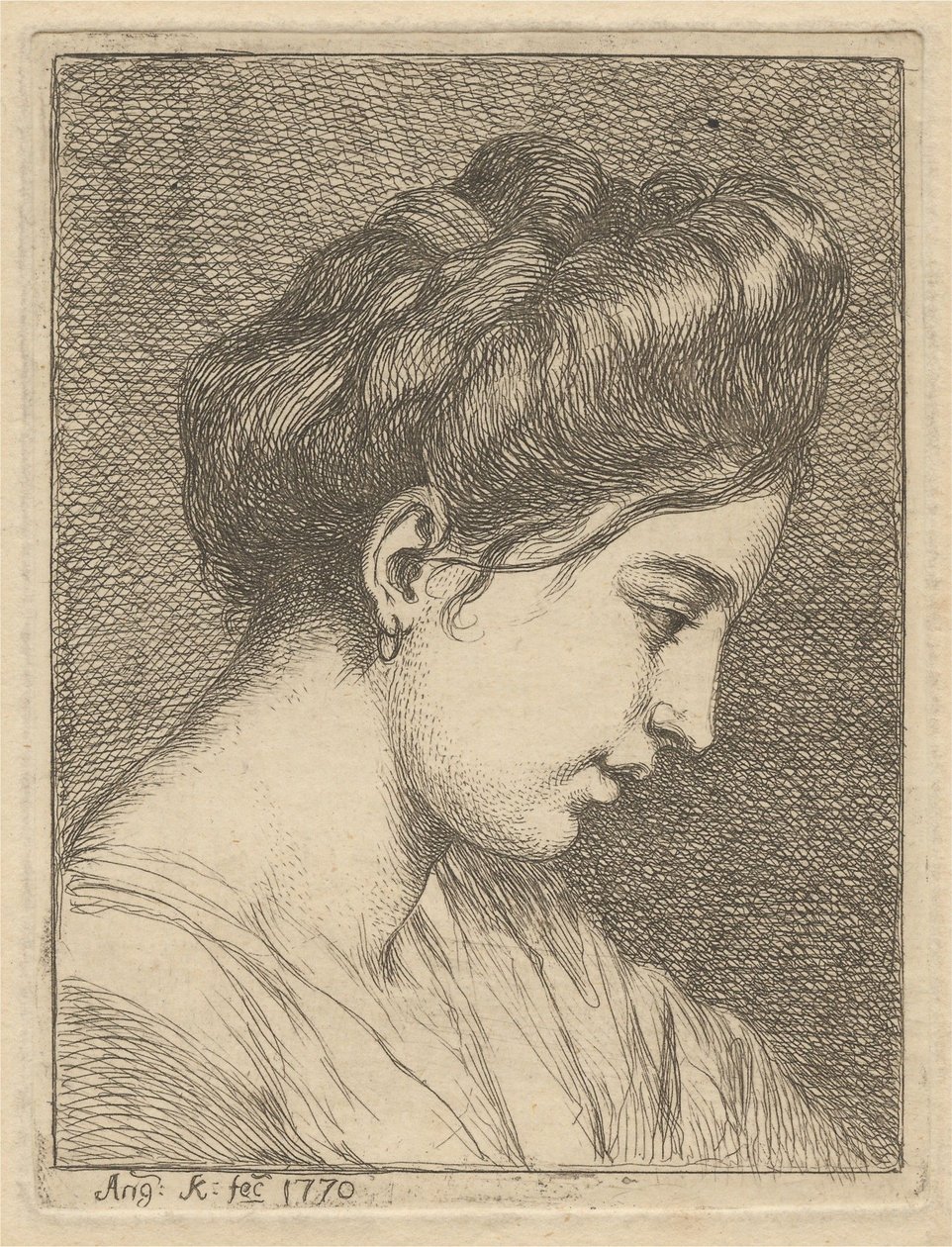 Hlava mladé ženy z profilu od Angelica Kauffmann