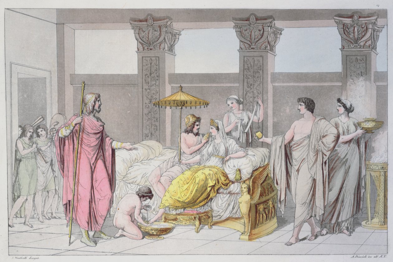 Svatba Odyssea a Penelope, ilustrace z 