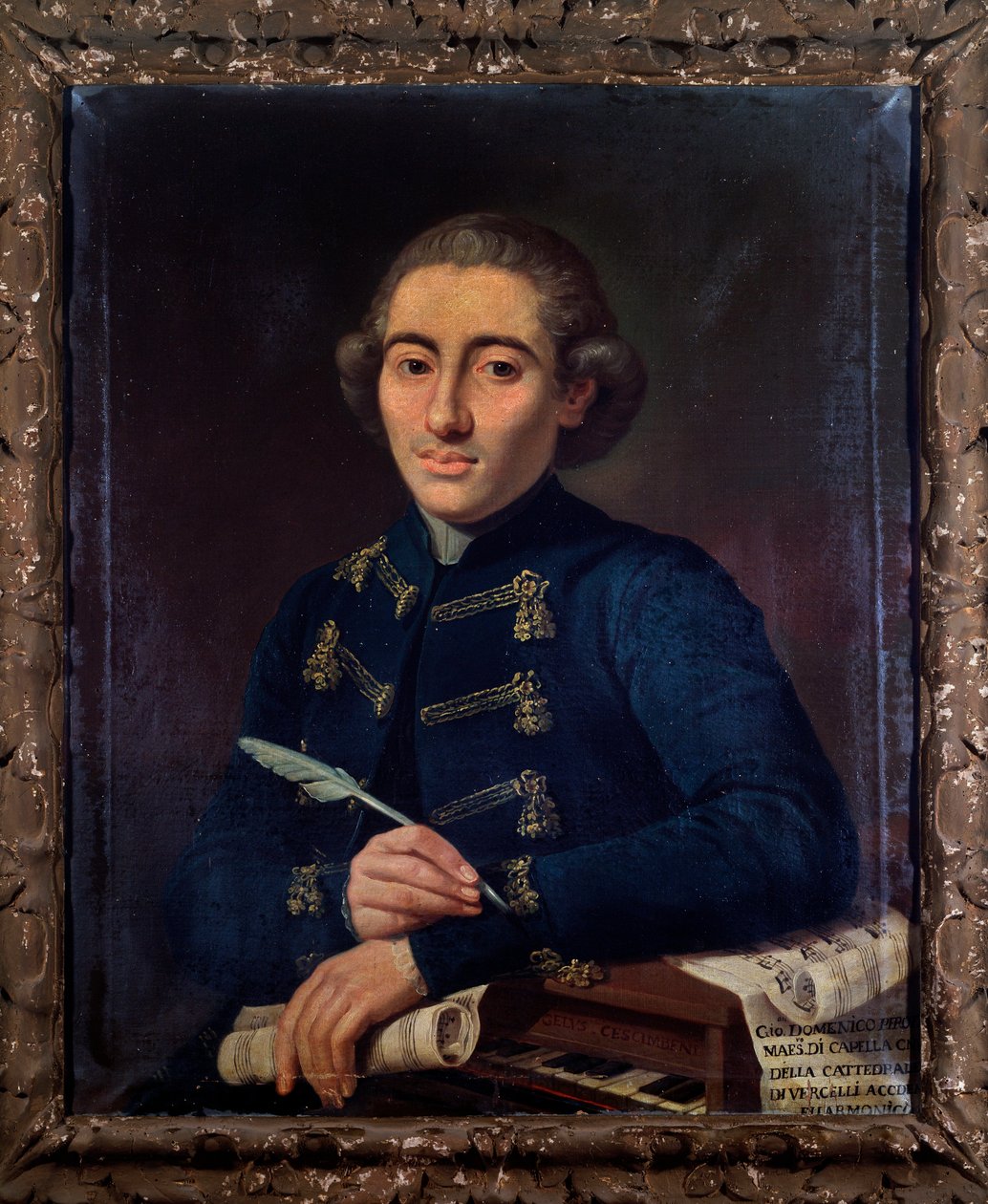 Portrét Giovanniho Domenica Perottiho, italského skladatele (malba od Angelo Crescimbeni
