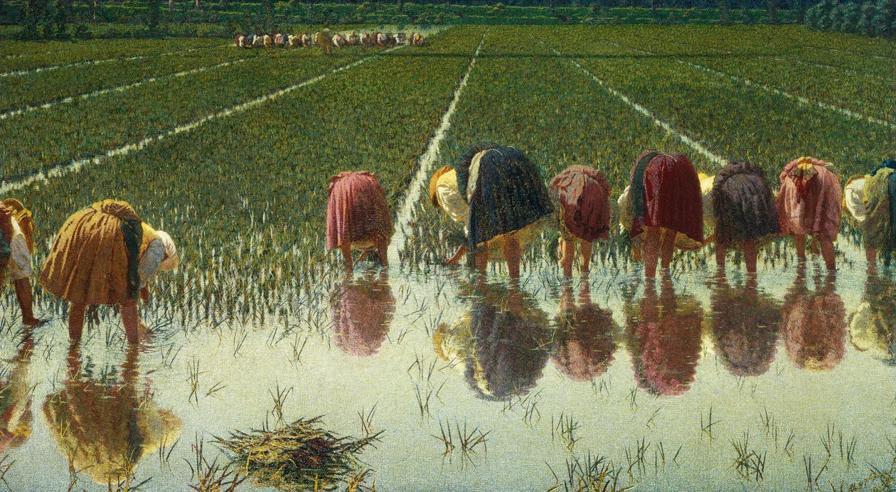 Za osmdesát haléřů, Angelo Morbelli (1853-1919), Olej na plátně, 67,5x124,5 cm od Angelo Morbelli