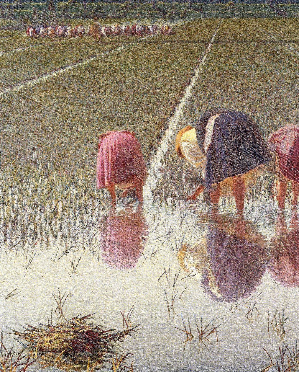 Za osmdesát haléřů, Angelo Morbelli (1853-1919), Olej na plátně, 67,5x124,5 cm, Detail od Angelo Morbelli