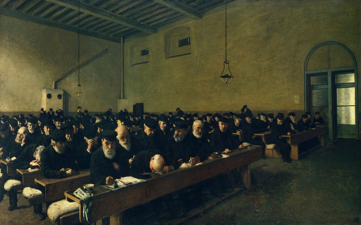 Poslední dny, Angelo Morbelli (1853-1919), olej na plátně od Angelo Morbelli