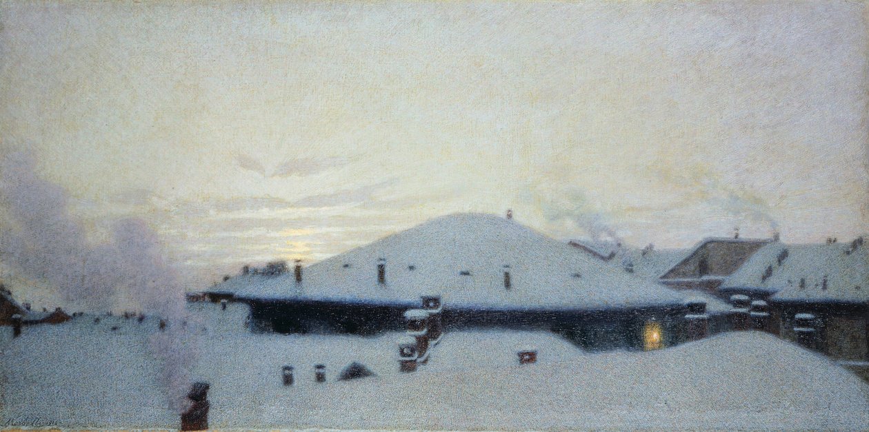 Střechy ve sněhu od Angelo Morbelli