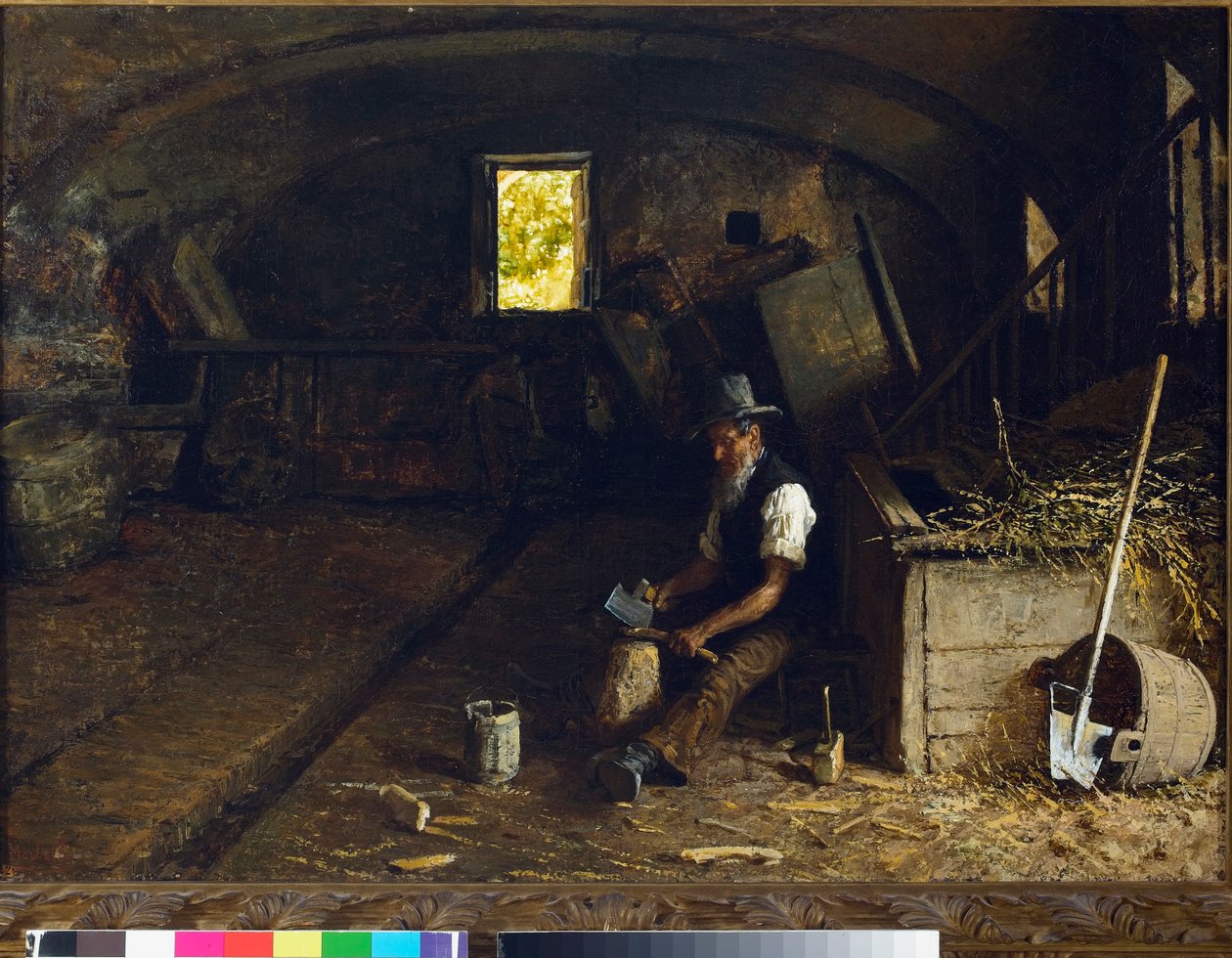 Štípačka dřeva. 1881-84 od Angelo Morbelli