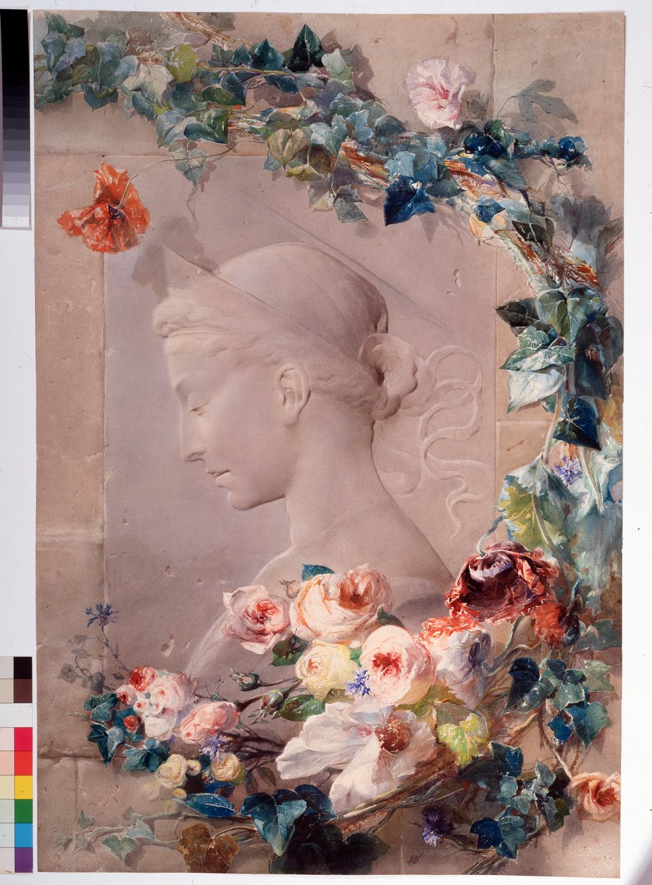 Znázornění Saint Cecile Akvarel od Angela Rossiho (1814-1871) 1859 Rozměr 81x55 cm Genes, Galleria d