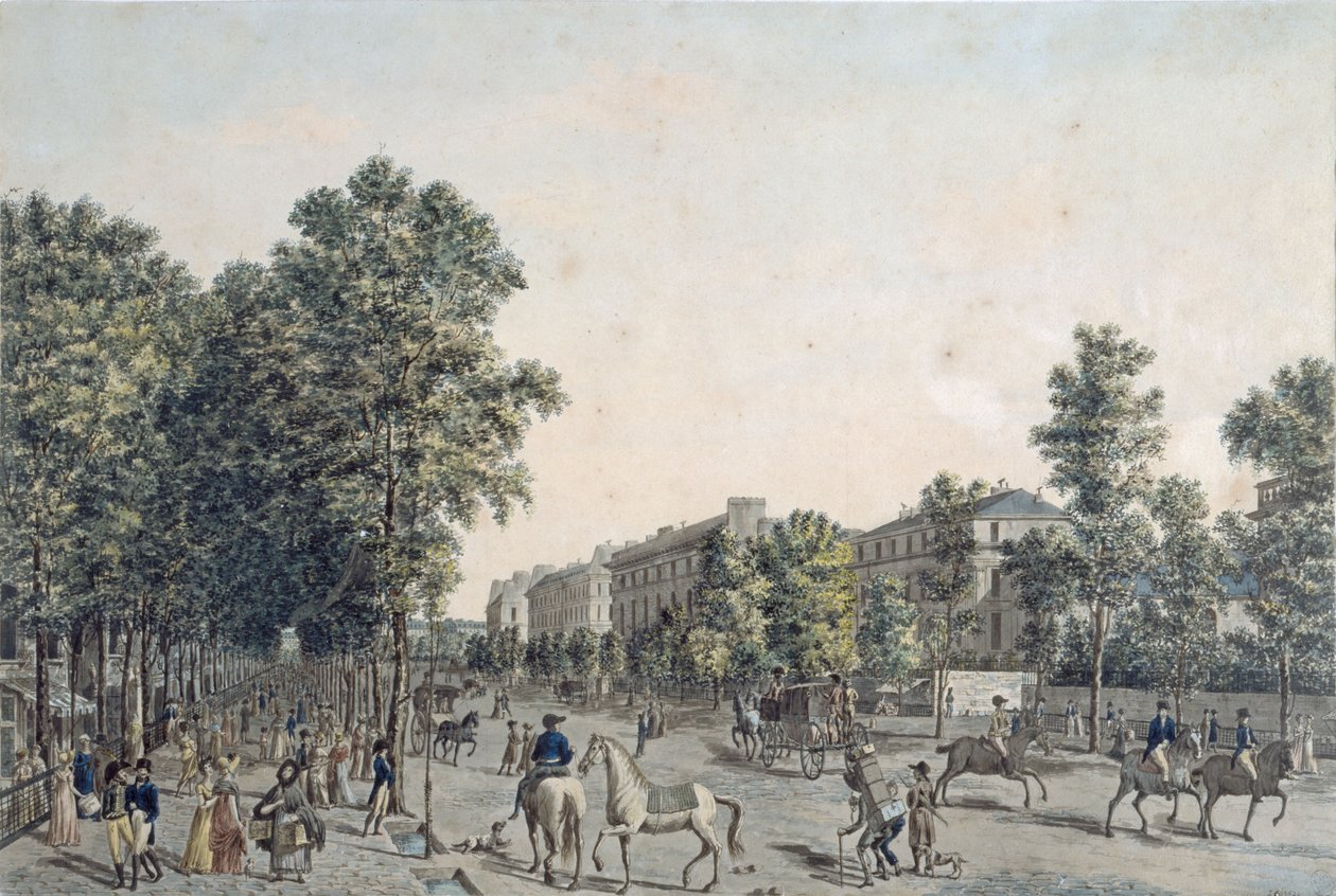 Grands Boulevards v roce 1804 od Angelo after Garbizza