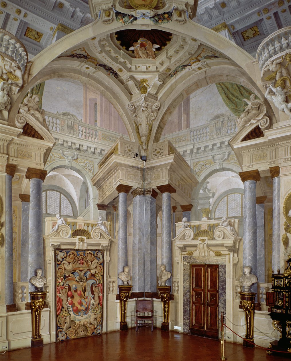 Pohled do interiéru Sala dellUdienza (Audienční síň) 1638-44 od Angelo and Mitelli Colonna