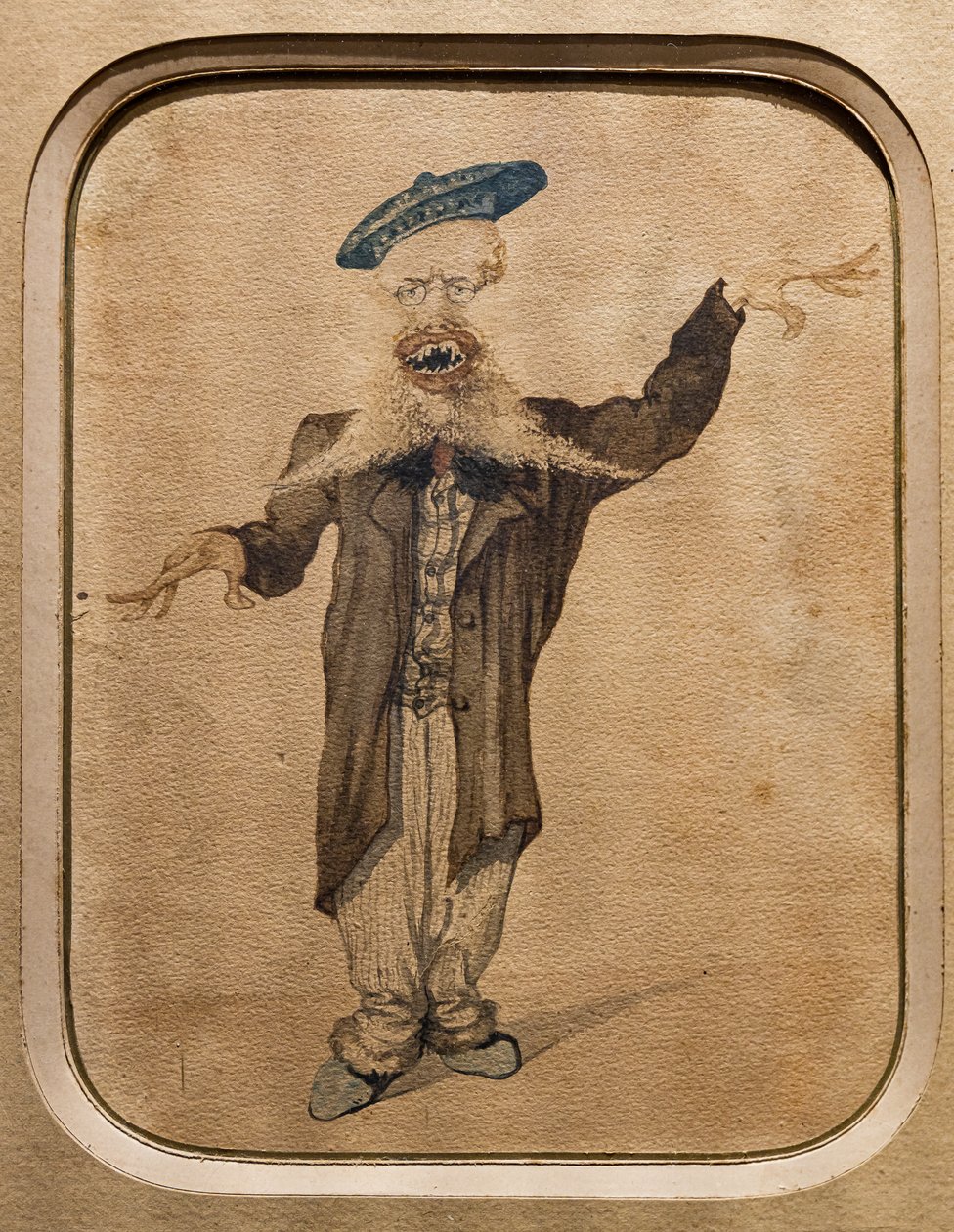 Karikatura Telemaco Signorini, kolem roku 1884 (akvarel na papíře) od Angiolo Tricca