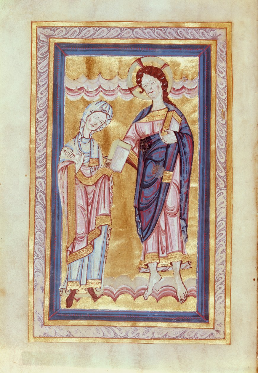 Aa 21 fol.2v Zasvěcení knihy Kristu, z evangelia hraběnky Judity, 106570 od Anglo Saxon