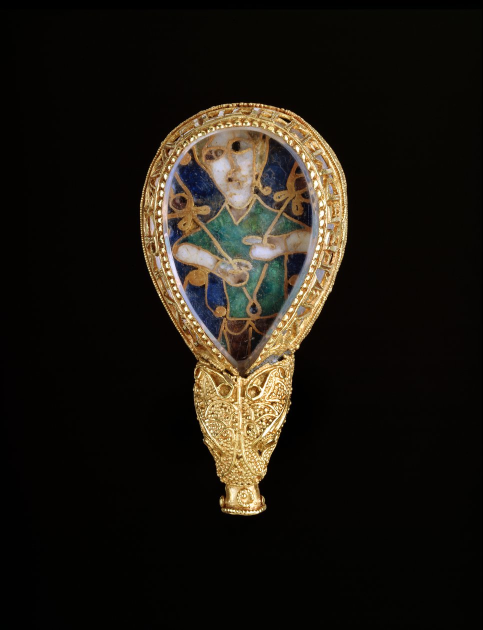 Alfred Jewel (zlato, křišťál a smalt) (reverzní viz 100549) od Anglo Saxon