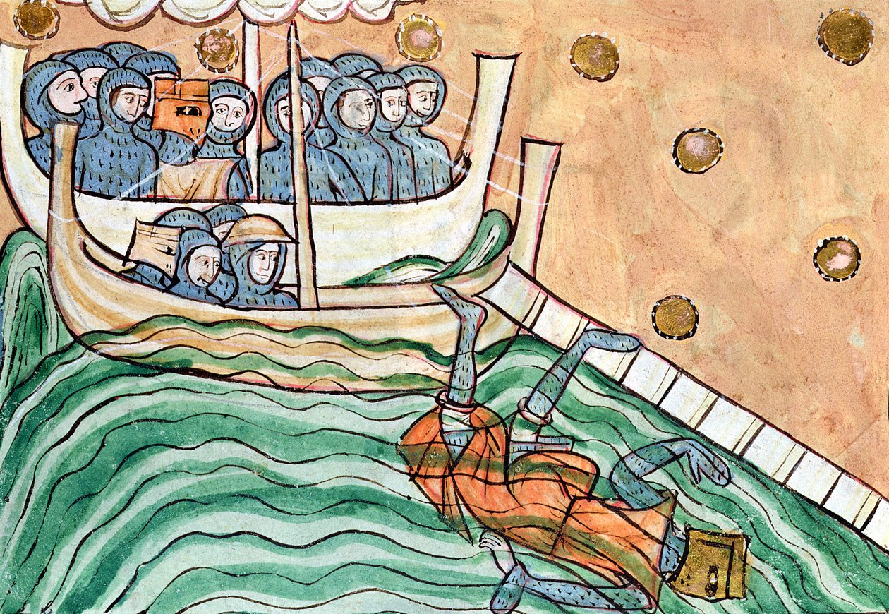 Tonoucí Viking, pravděpodobně Olav Trygvason (968-1000) z Norska v bitvě u Svoldu 9. září 1000 od Anglo Saxon