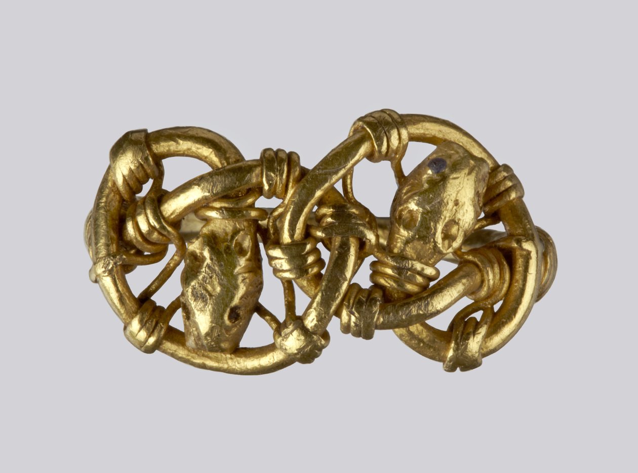 Pozdně saský prsten, pravděpodobně zlatý detail ze 7. století z roku 115707 od Anglo Saxon