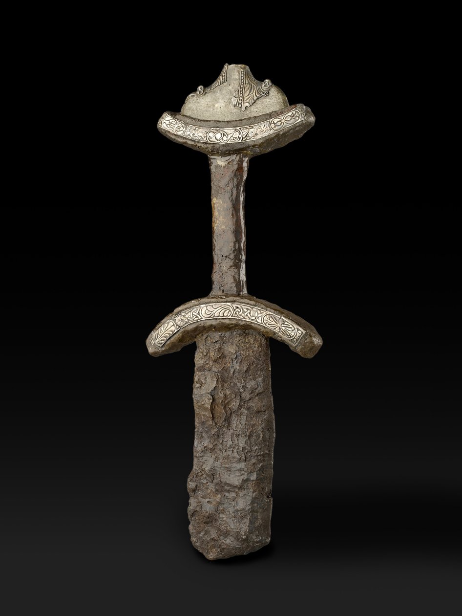 Abingdonský meč, pozdně saský, Trewhiddleův styl z konce 9. století (stříbro) od Anglo Saxon