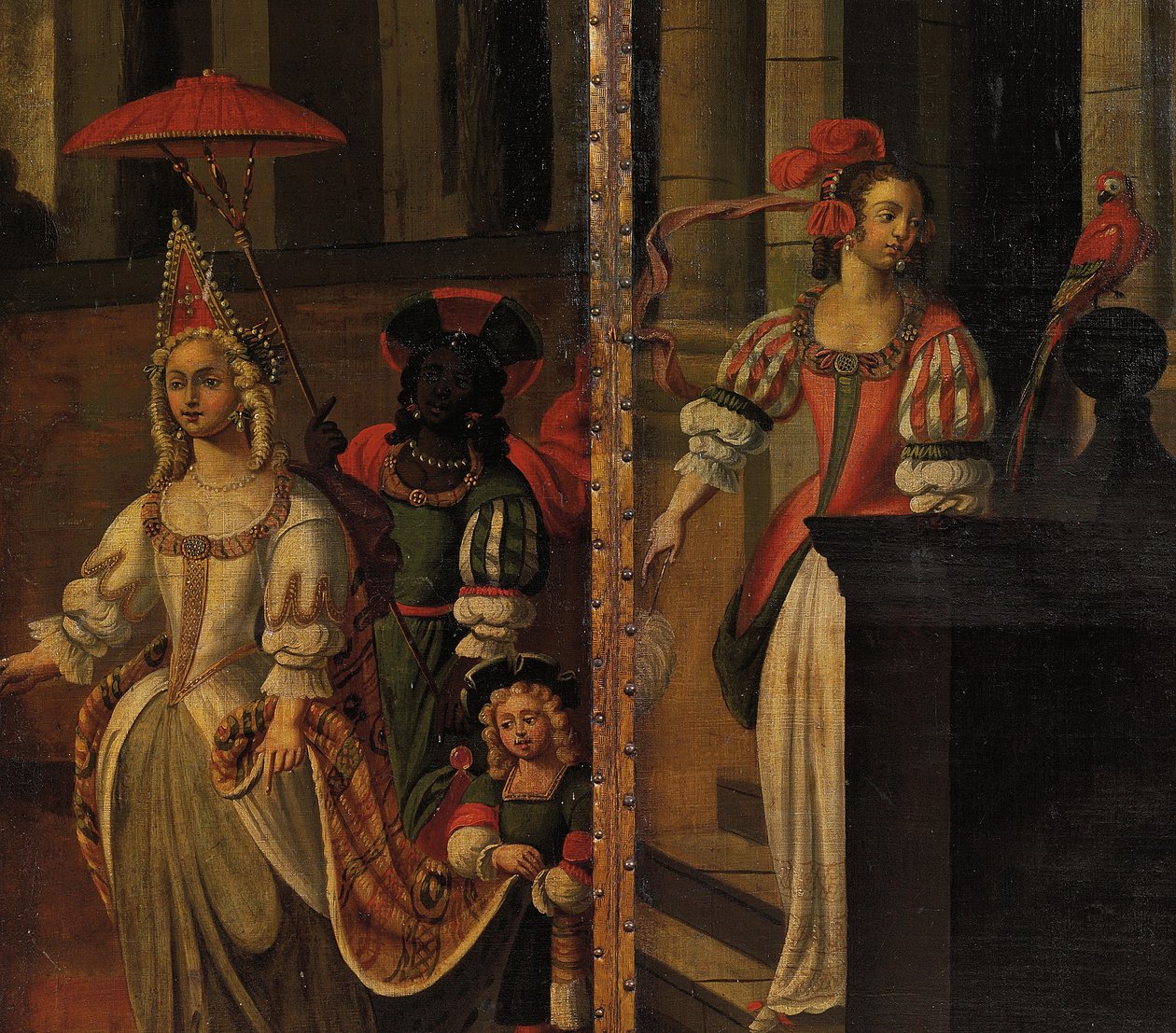 Čtyřnásobná oboustranná obrazovka, cca 1700 od Anglo Flemish School