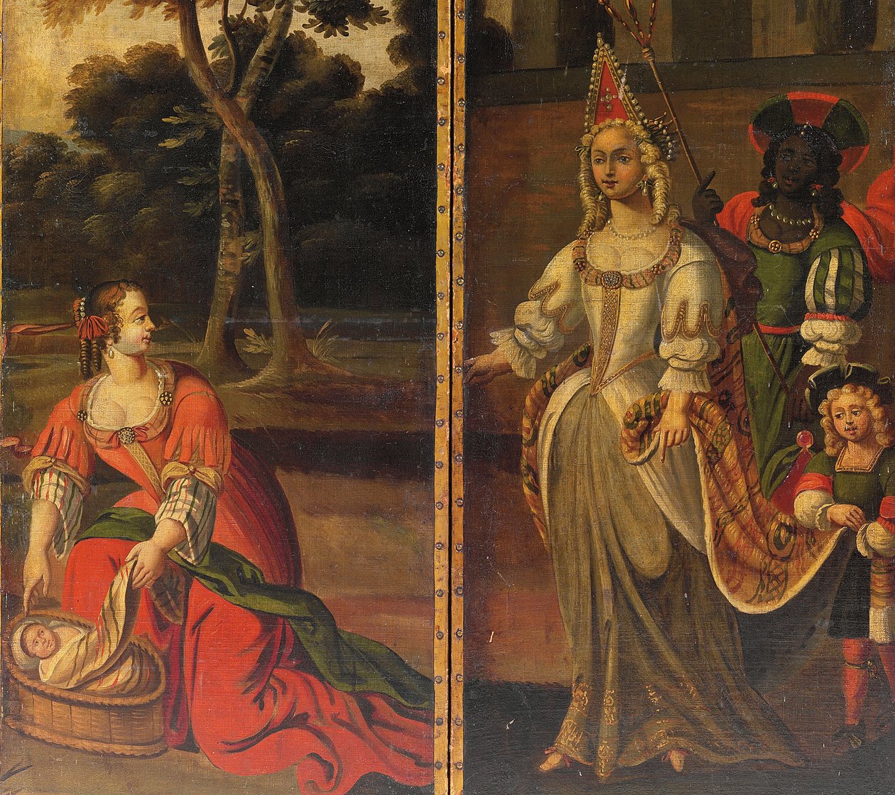 Čtyřnásobná oboustranná obrazovka, cca 1700 od Anglo Flemish School
