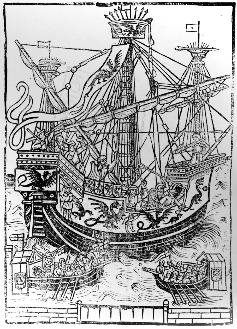 Triumfální příjezd Karla V., císaře Svaté říše římské, do Brugg, 1515 od Anglo French School