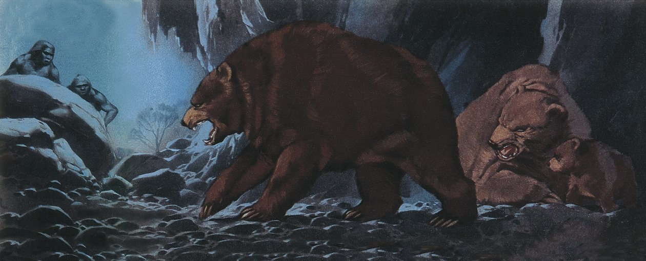 Medvědi a pravěký člověk od Angus McBride