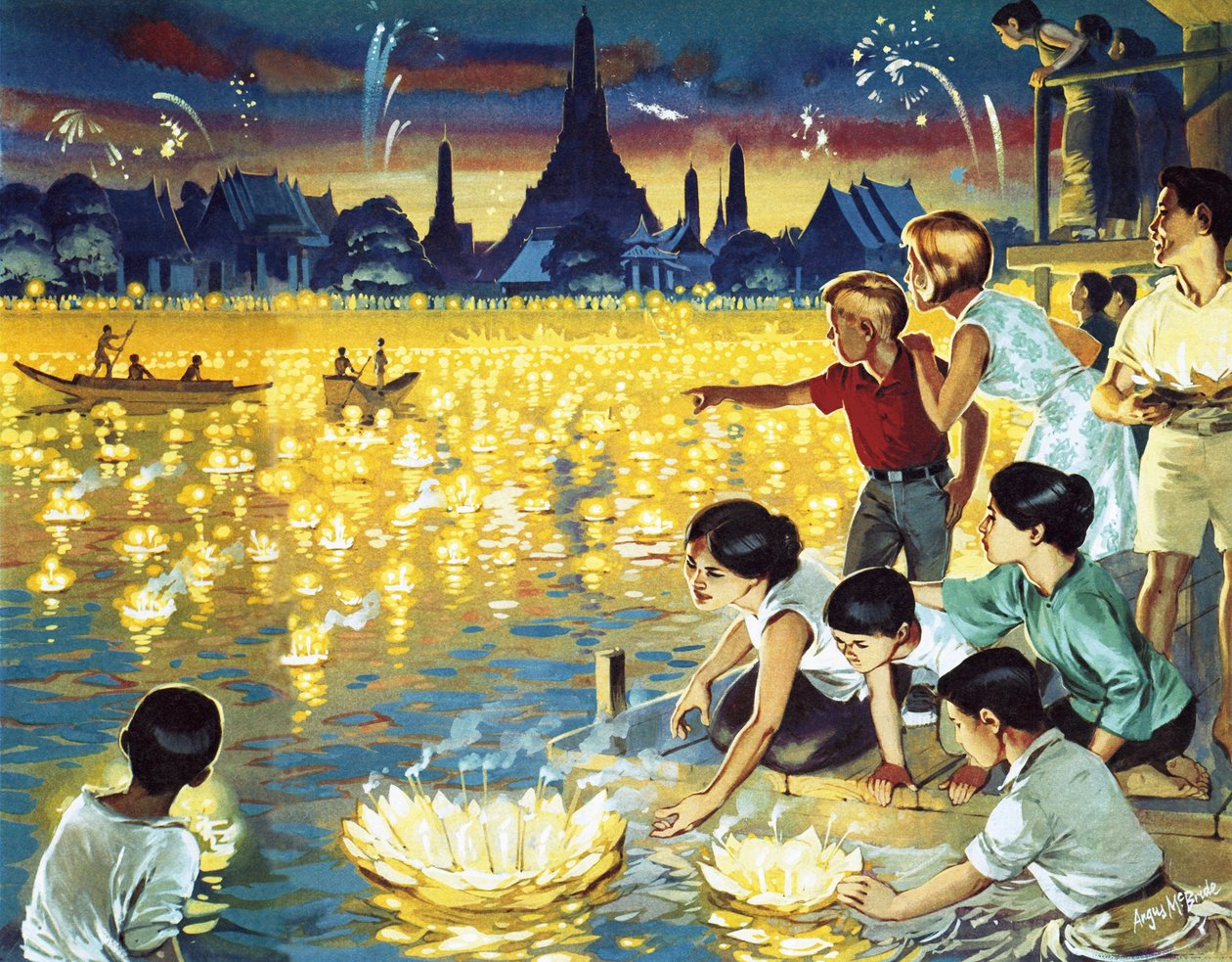 Festival Loy Krathong v Bangkoku od Angus McBride