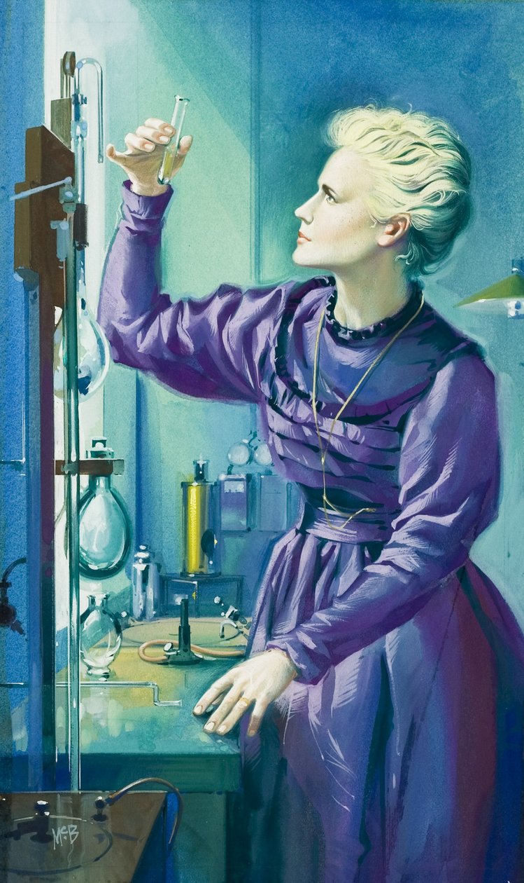Madame Curie (1867-1934) (kvaš na papíře) od Angus McBride