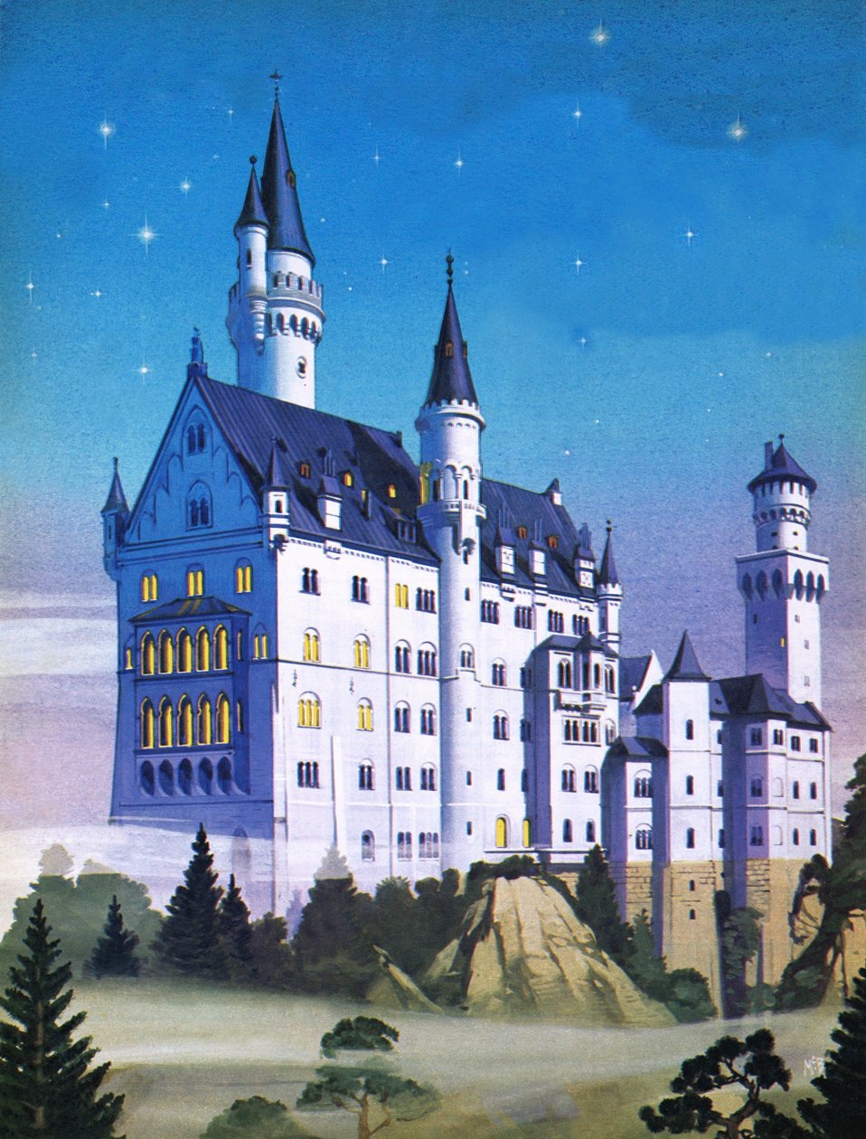 Neuschwanstein - pohádkový zámek postavený "šílencem od Angus McBride
