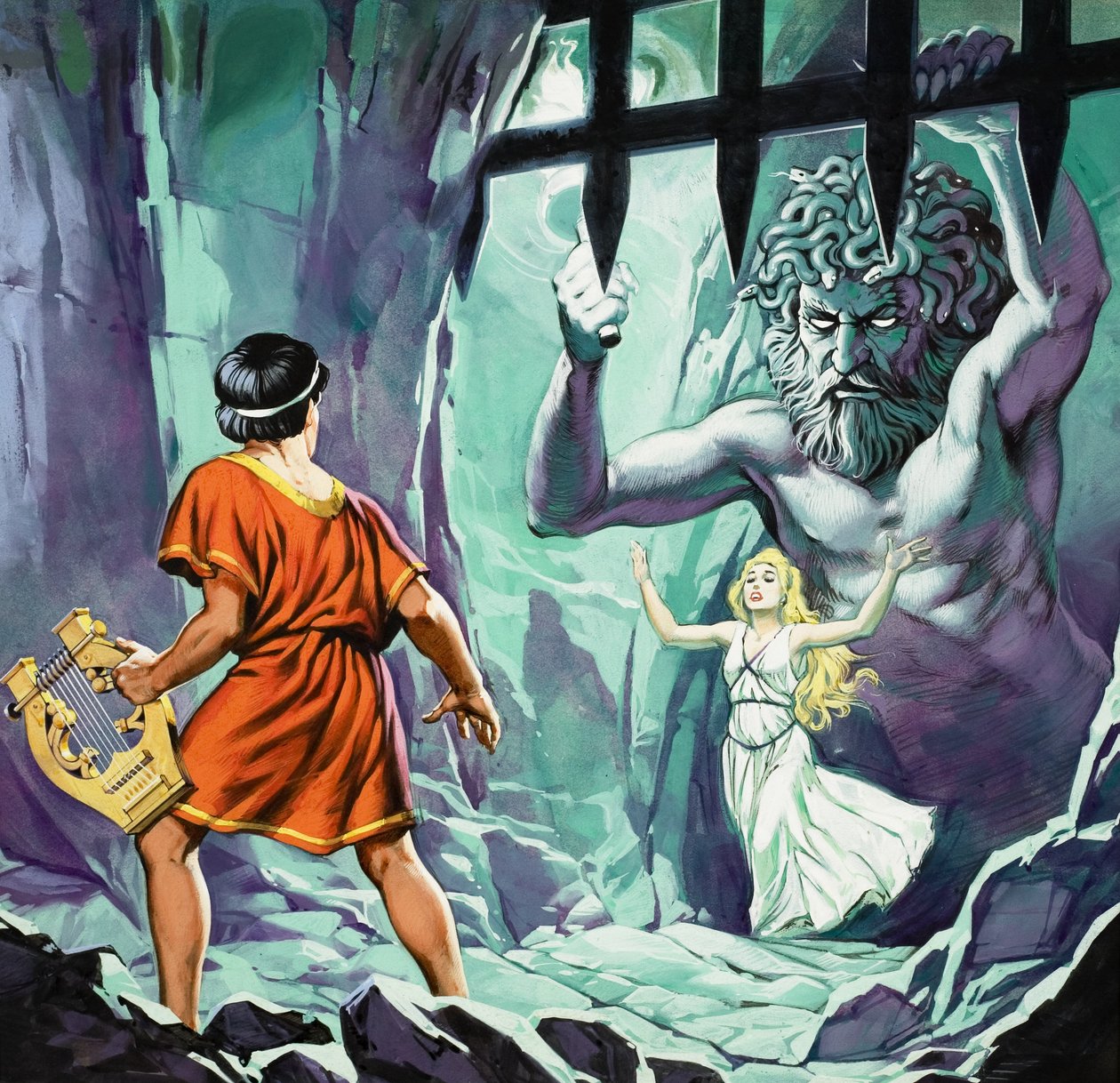 Orfeus a Eurydika (kvaš na papíře) od Angus McBride