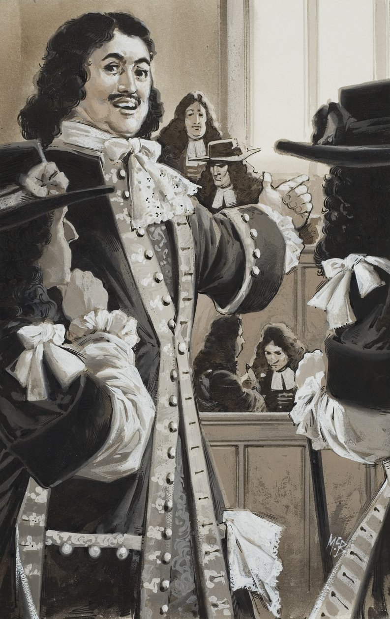 Petr Veliký (1672-1725) u dvora (kvaš na papíře) od Angus McBride