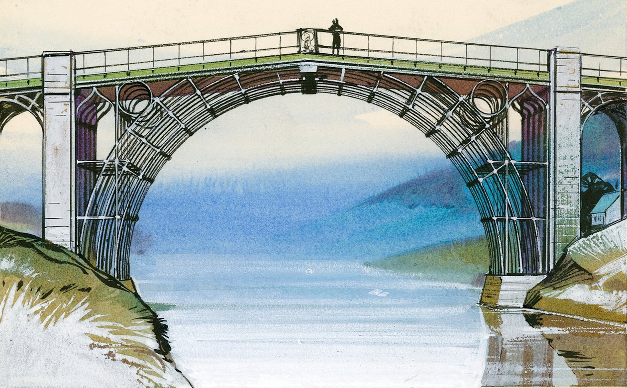 První železný most v Británii v Ironbridge Gorge od Angus McBride