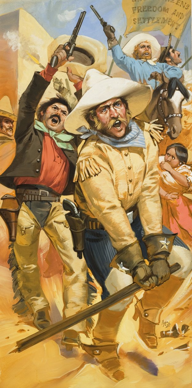 Potíže v Texasu (kvaš na papíře) od Angus McBride