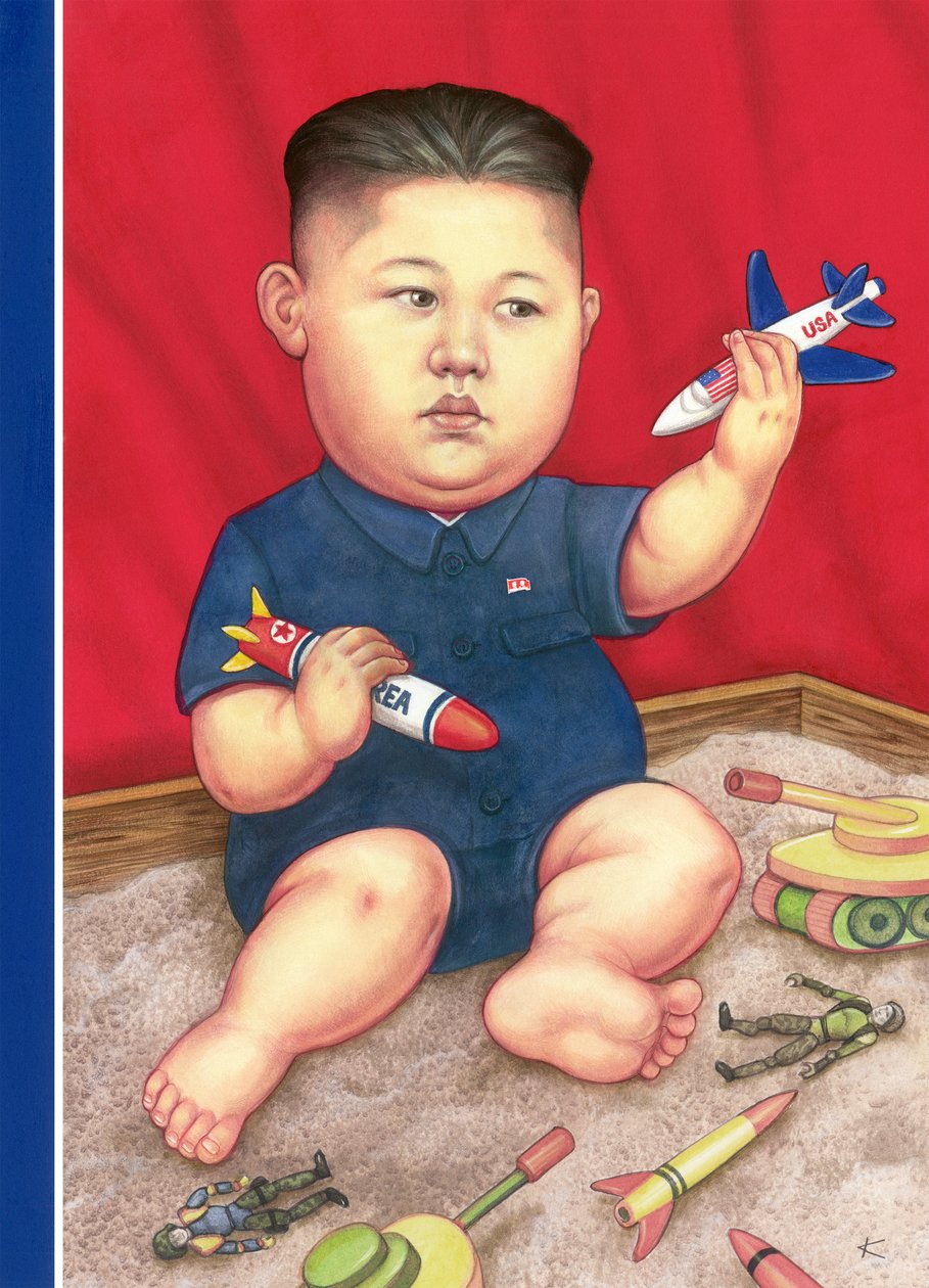 Nebezpečné hračky, 2016 (akryl na ilustrační tabuli) od Anita Kunz