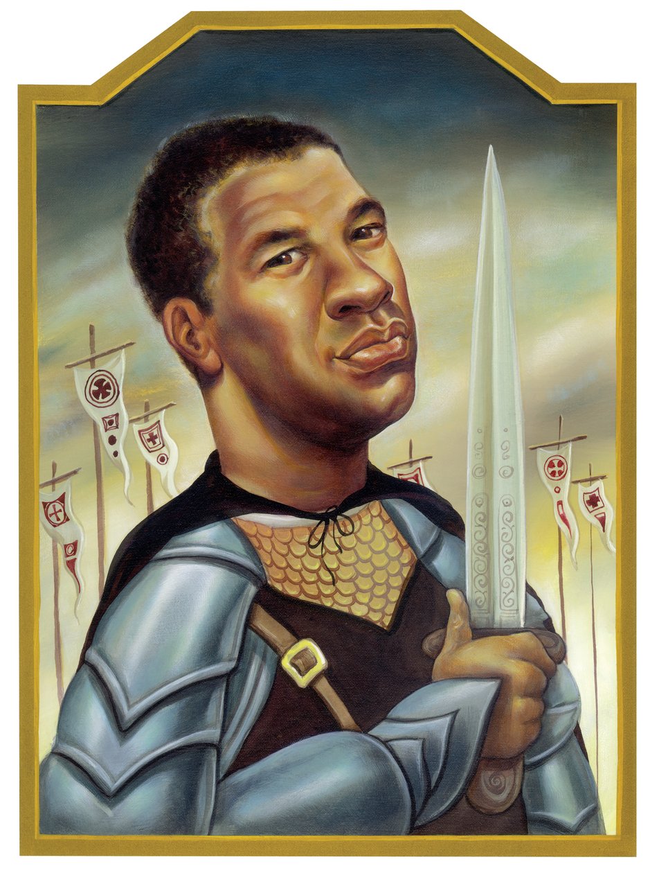 Denzel Washington, 2002 (akryl na ilustrační tabuli) od Anita Kunz