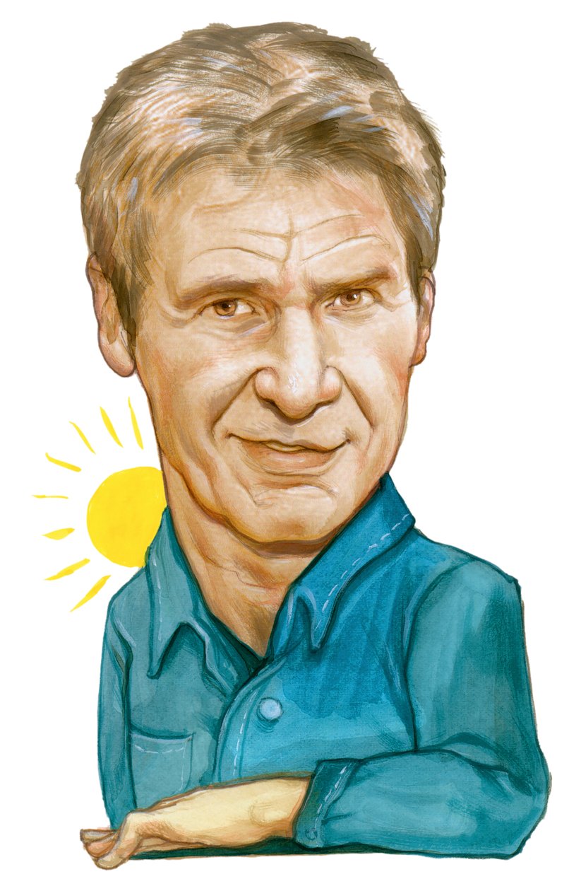 Harrison Ford, 2011 (akryl na ilustrační tabuli) od Anita Kunz